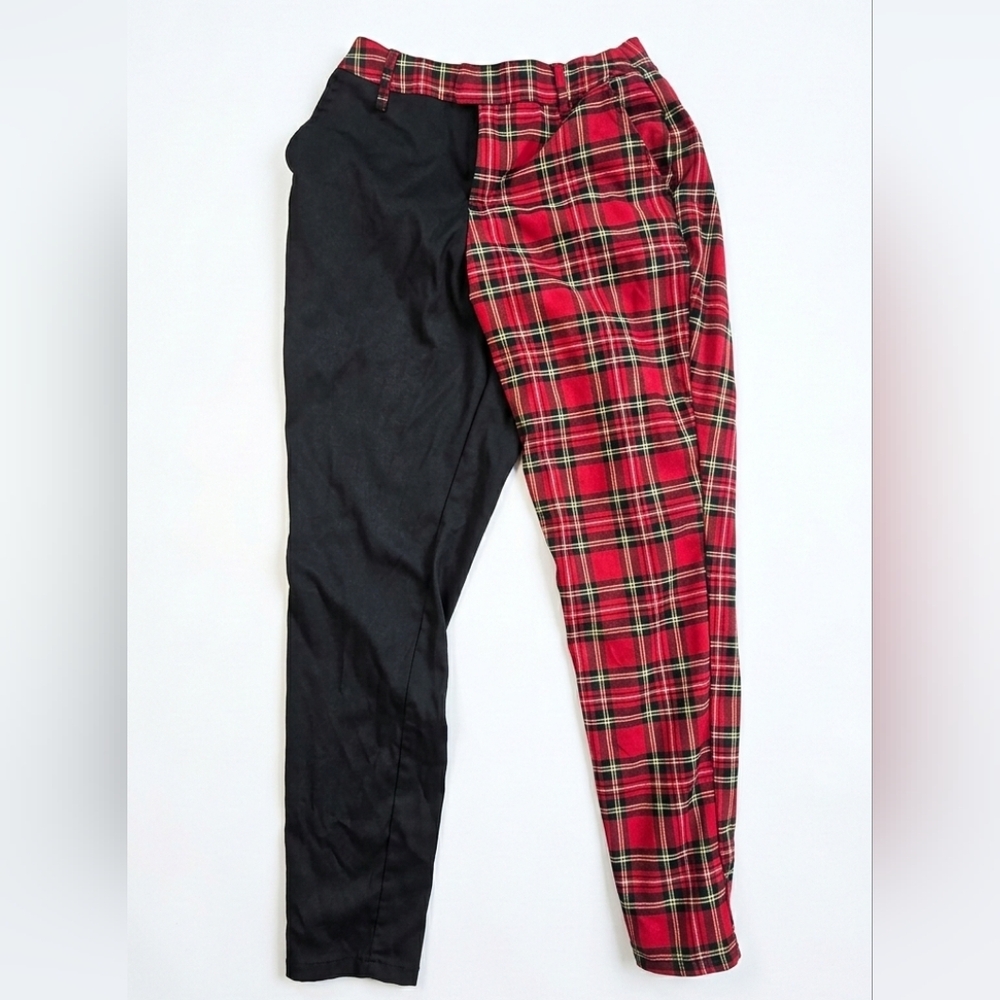Women's Black and Red Plaid Pants